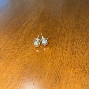 Silver ball earrings